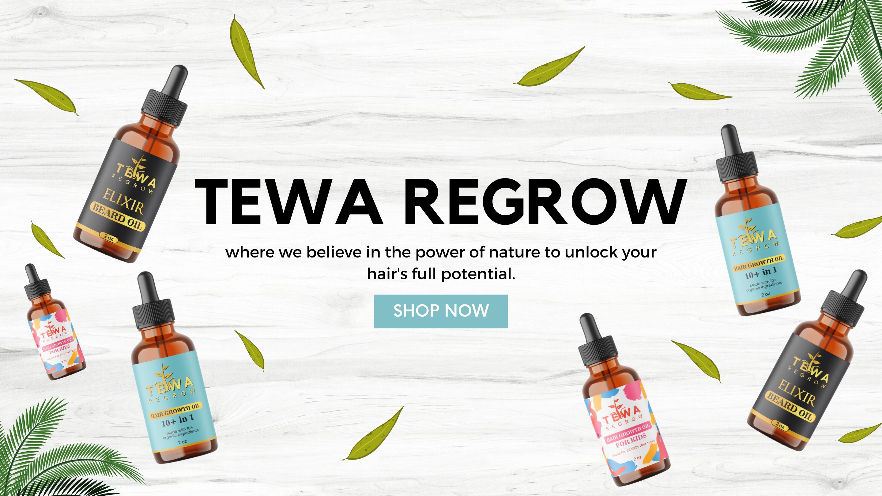 Welcome to Tewa Regrow, where we believe in the power of nature to unlock your hair's full potential. Our natural hair growth oil is meticulously crafted with premium ingredients to nourish your scalp, strengthen your strands, and promote healthy growth from root to tip. www.tewaregrow.com